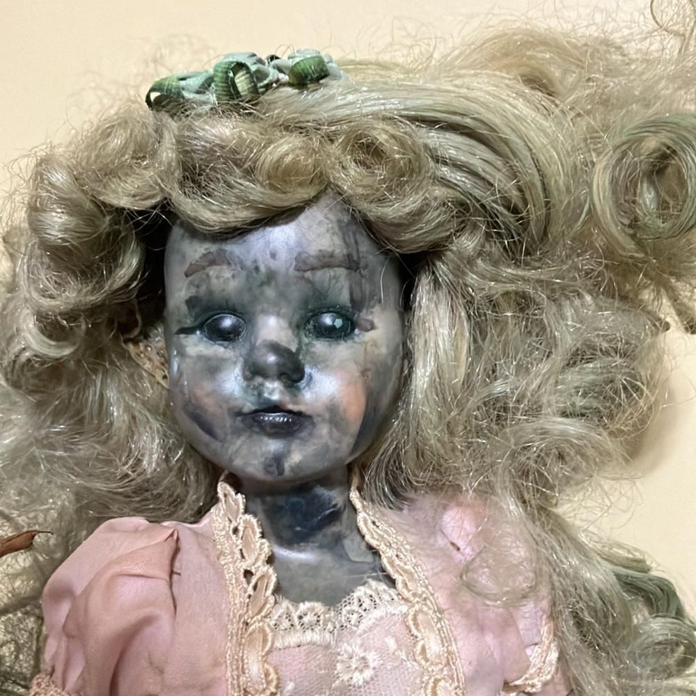 Scary Creepy Hand Painted Doll
